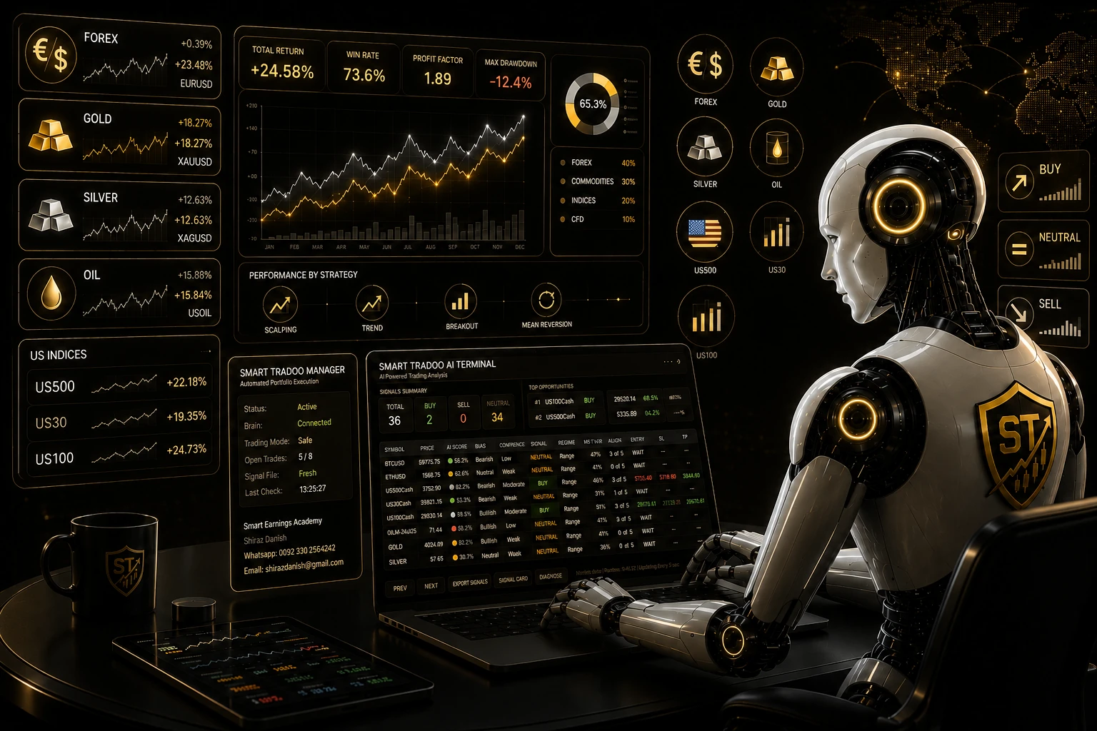 Smart Tradoo Manager status panel