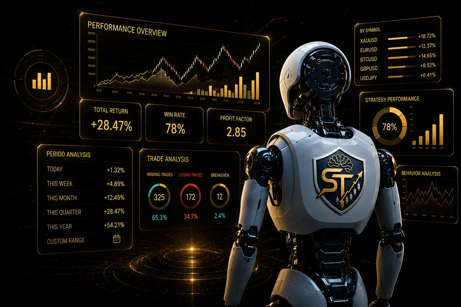 AI-powered Smart Tradoo performance review and analytics workspace